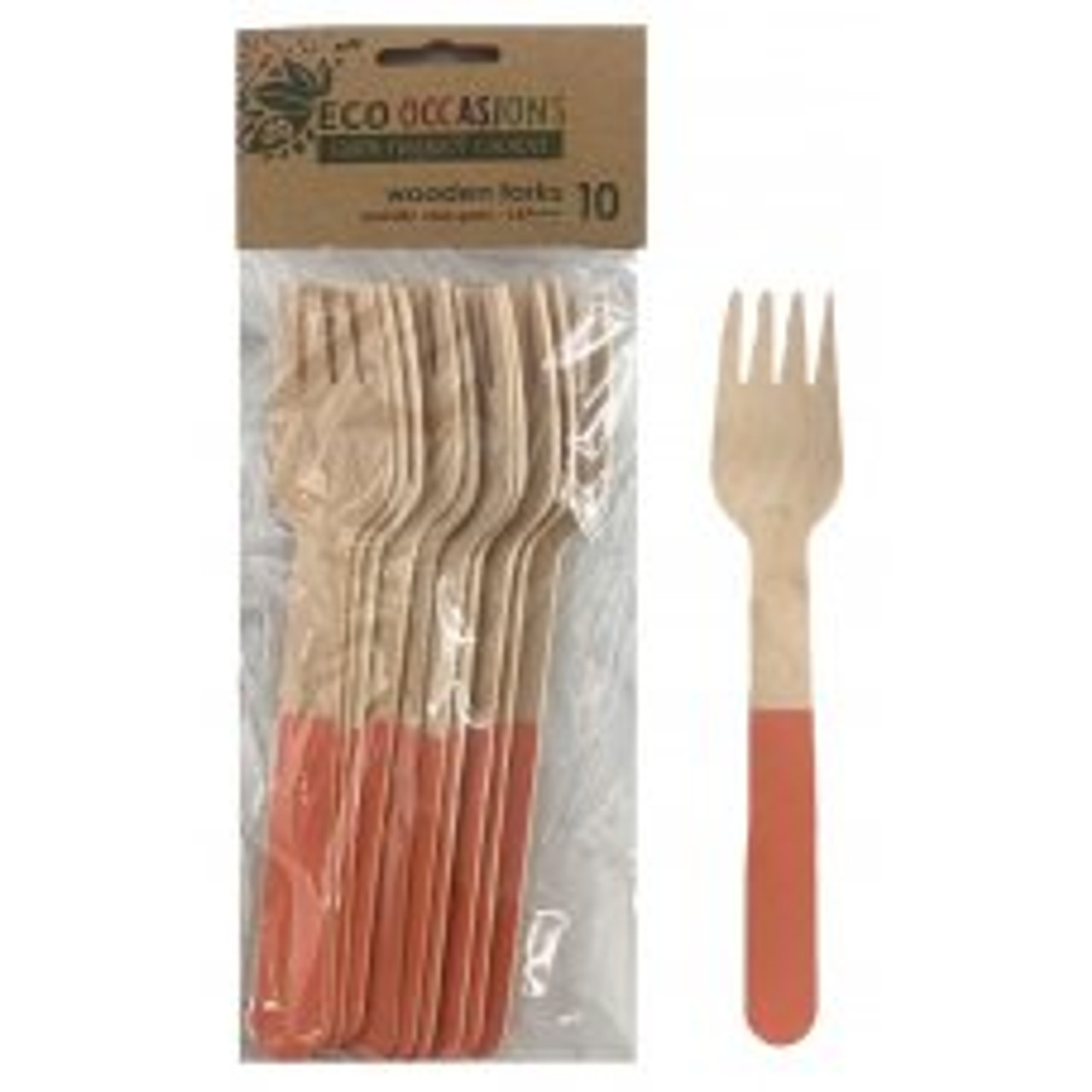 ECO WOODEN CUTLERY ROSE GOLD  FORKS P10