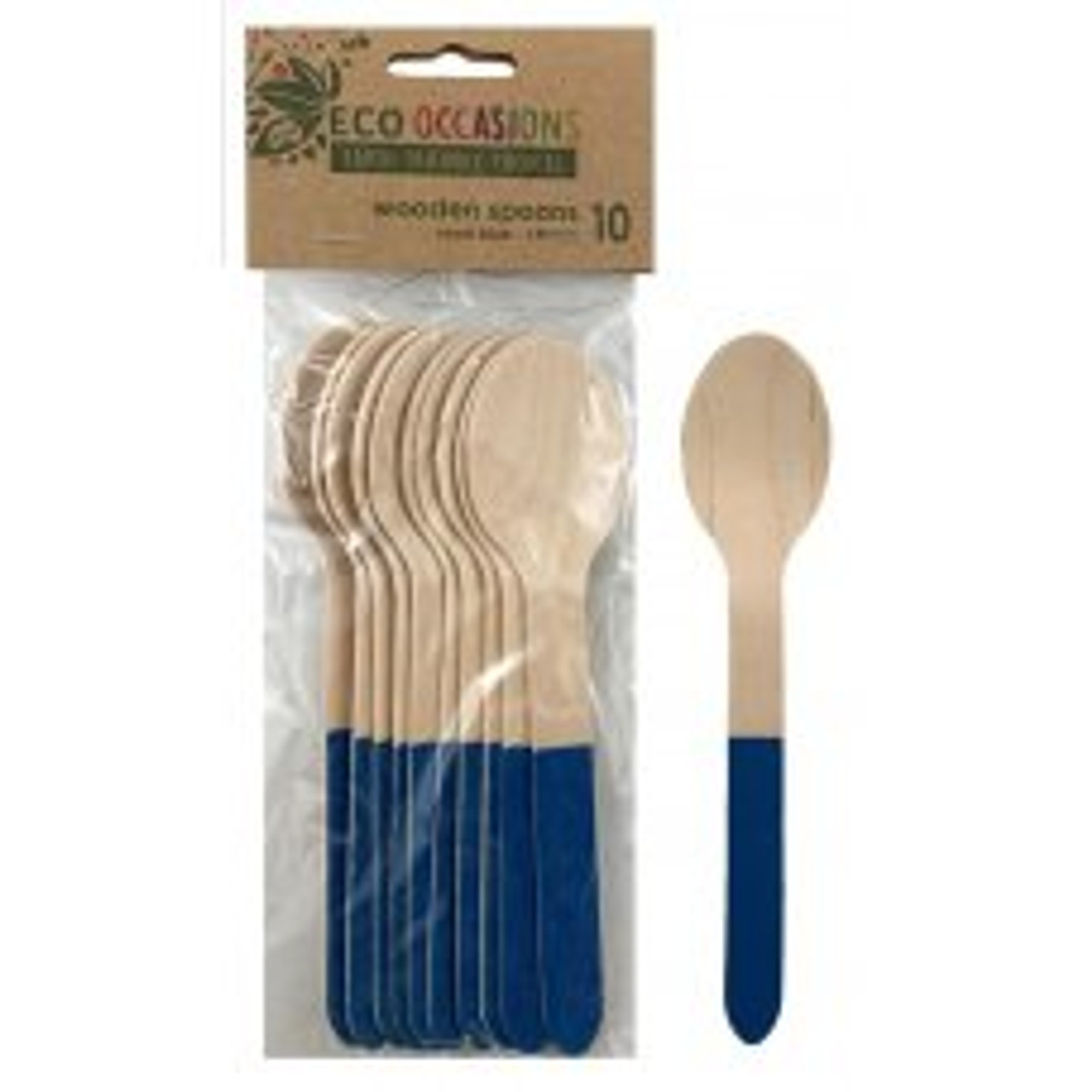ECO WOODEN CUTLERY ROYAL BLUE SPOONS P10