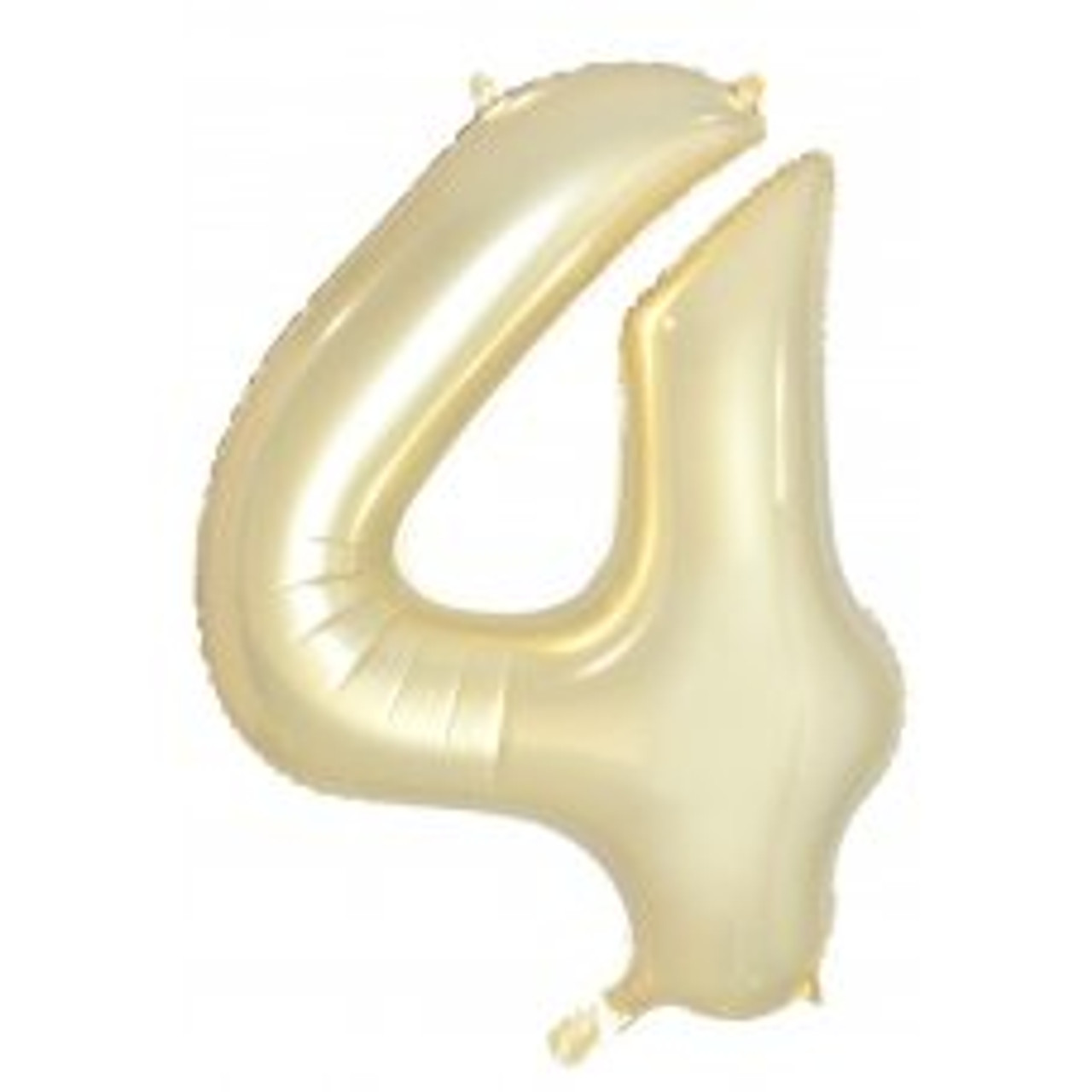 213684 NUMERAL LUX GOLD 4 FOIL BALLOON 87CM/34" HELIUM INFLATED, RIBBON AND WEIGHT