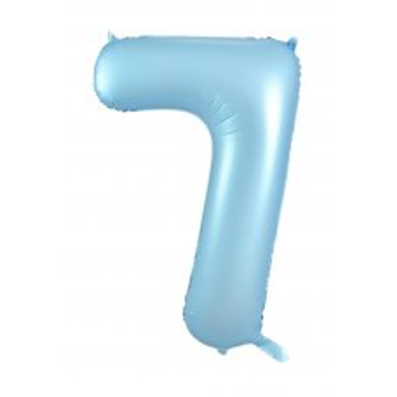 213867 NUMERAL PASTEL BLUE 7 FOIL BALLOON 87CM/34" HELIUM INFLATED, RIBBON AND WEIGHT