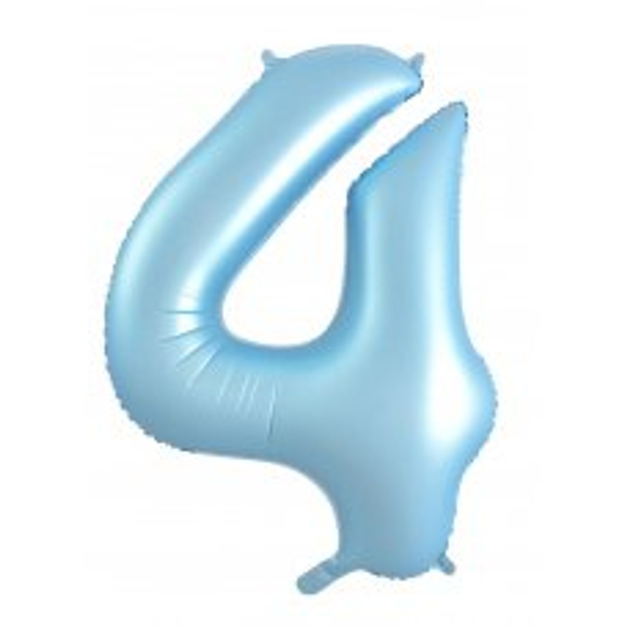 213864 NUMERAL PASTEL BLUE 4 FOIL BALLOON 87CM/34" HELIUM INFLATED, RIBBON AND WEIGHT