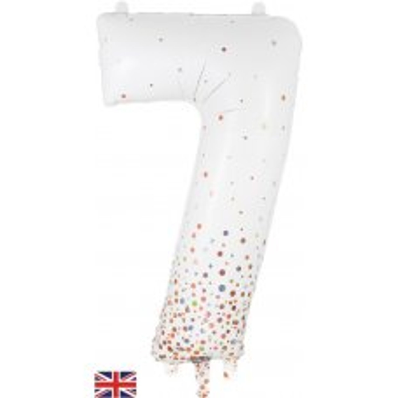 OT606876 NUMERAL SPARKLING FIZZ ROSE GOLD 7 FOIL BALLOON 87CM/34". HELIUM INFLATED, RIBBON AND WEIGHT