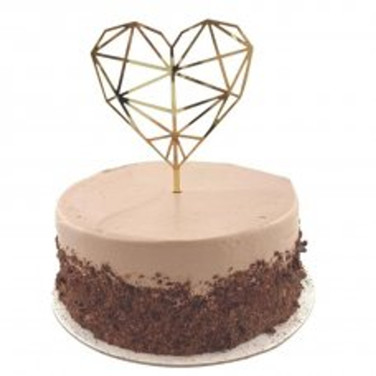 443029 CAKE TOPPER ACRYLIC HEX HEART GOLD