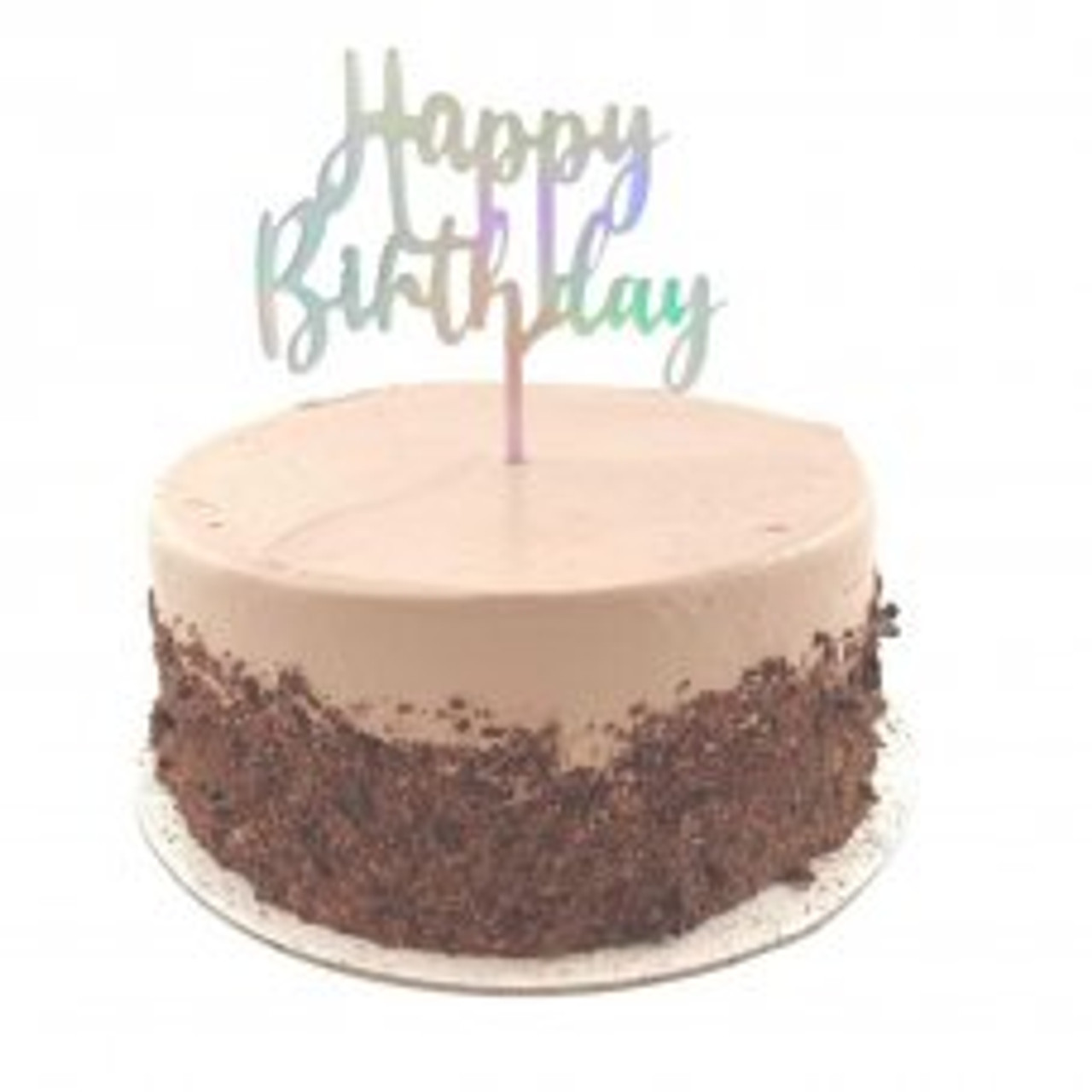 CAKE TOPPER ACRYLIC HAPPY BIRTHDAY IRIDESCENT