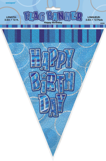 GLITZ BLUE HB FLAG BANNER 3.65m (12') Code 55300