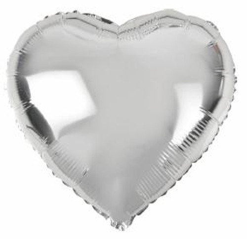 E4153 HEART SILVER FOIL 45cm