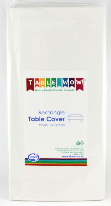 388101 WHITE RECTANGLE T'COVER 137x274cm