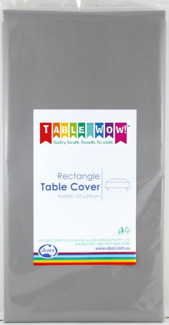 388119 SILVER RECTANGLE T'COVER 137x274cm