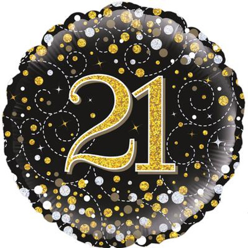 210443 SPARKLING FIZZ BLACK & GOLD 21st BIRTHDAY (Oaktree 227246)