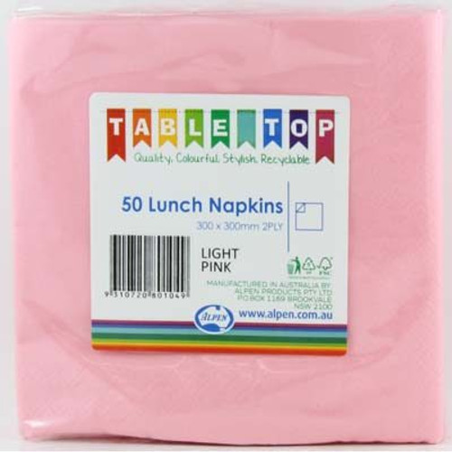 380104 LIGHT PINK LUNCH 30 X 30CM PACK 50