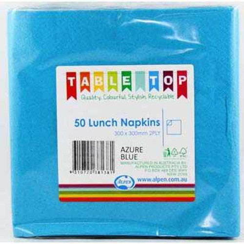 380138 AZURE BLUE LUNCH 30 X 30CM PACK 50