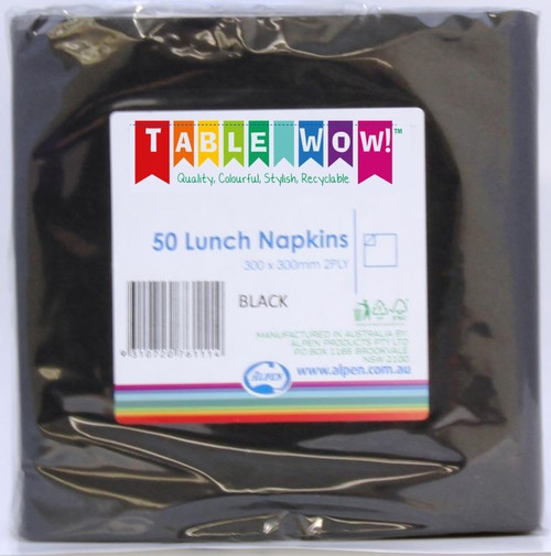 380158 BLACK LUNCH 30 X 30CM PACK 50