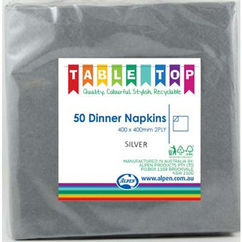 380219 SILVER DINNER 40 X 40CM PACK 50