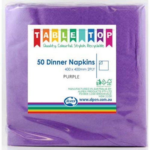 380246 PURPLE DINNER 40 X 40CM PACK 50