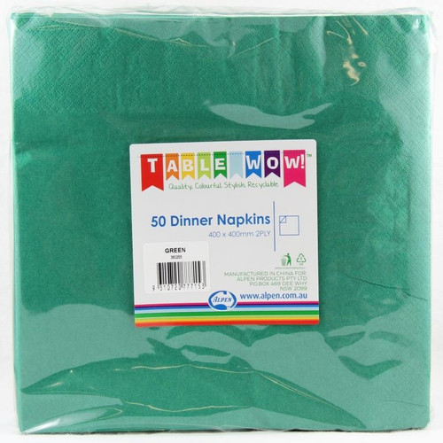 380255 HUNTER GREEN DINNER 40 X 40CM PACK 50