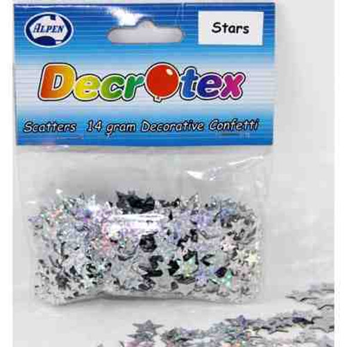 108338 HOLOGRAPHIC STARS 6MM & 11MM SILVER