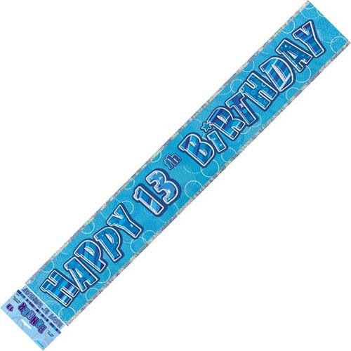 90305 GLITZ BLUE FOIL BANNER 13th BIRTHDAY
