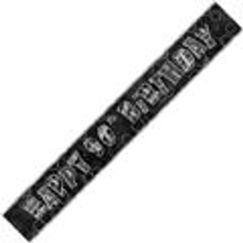 90985 GLITZ BLACK FOIL BANNER 90TH BIRTHDAY