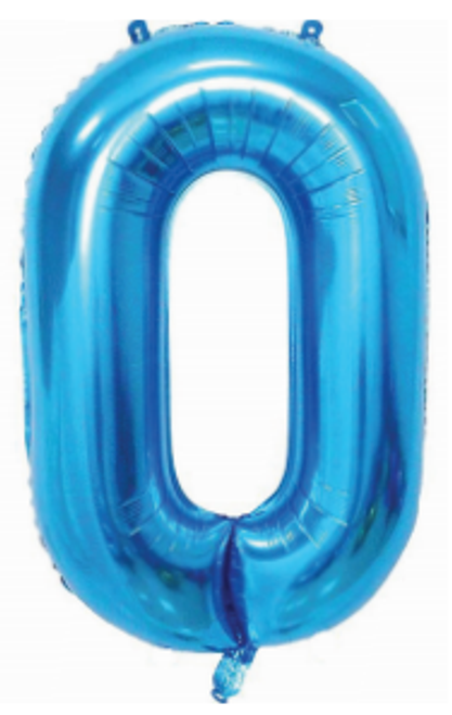 E4047 GIANT NUMERAL FOIL 86cm BLUE 0