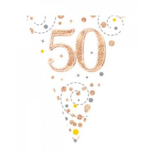 SPARKLING FIZZ�� BLACK 50TH BIRTHDAY FLAG BANNER