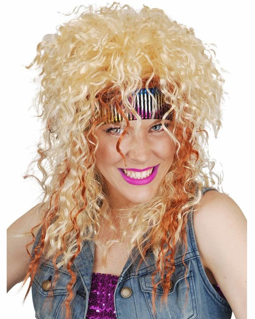 NW6996 UNISEX BLONDE 80S ROCKER WIG