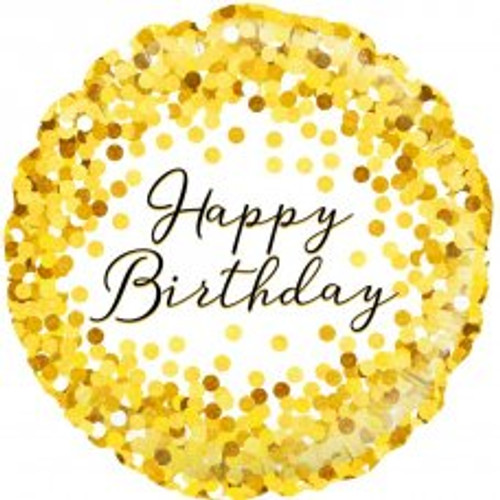 210729 HAPPY BIRTHDAY GOLD SPARKLE 45CM FOIL BALLOON
