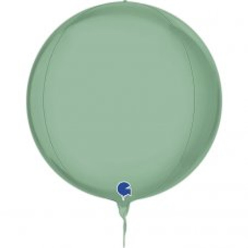 G741P03TI GLOBE 4D PLATINUM TIFFANY 15INCH/38CM FOIL BALLOON. INC HELIUM & RIBBON