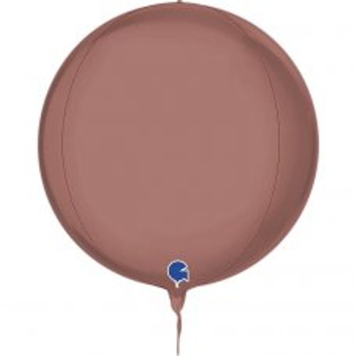 G741P04RG GLOBE 4D PLATINUM ROSE 15INCH/38CM FOIL BALLOON. INC HELIUM & RIBBON
