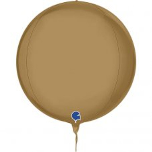 G741P05CH GLOBE 4D PLATINUM CHAMPAGNE 15INCH/38CM FOIL BALLOON. INC HELIUM & RIBBON
