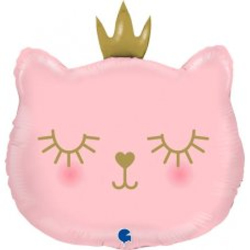 G72071P 26 INCH CAT PRINCESS PINK FOIL BALLOON. INC HELIUM & RIBBON