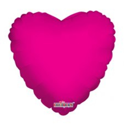 209213 HOT PINK HEART 45CM/18 INCH FOIL BALLOON. INC HELIUM & RIBBON