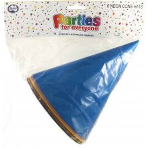 CONE HAT NEON 170MM  PACK 6