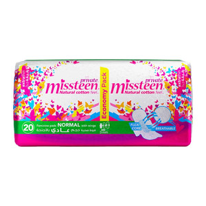 Private Natural Cotton Feel Extra Thin Miss Teen Sanitary Pads 20 pcs