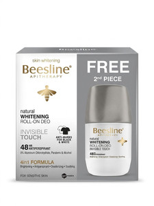 Beesline Deo Roll On Whitening Invisible Touch 50ML 1+1 Free