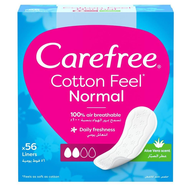 ‎Carefree Pantyliners Regular Size Aloe Vera Extract 56 Pads‎