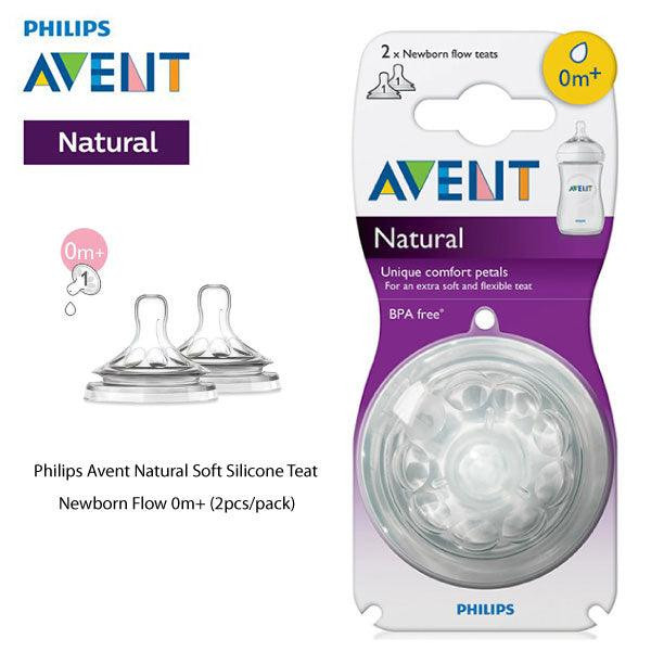 Avent 2 Disposable Silicone Teats 0M+ Scf631/27