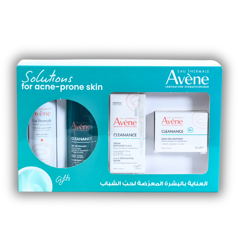 AV CLEANANCE AQUA GEL MATIFIANT 50ML + CLEANANCE SERUM EXFOLIANT A.H.A 30ML + FREE CLEANANCE GEL NOTTOYANT 100ML & FREE EAU THERMALE 50ML