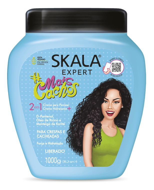 Skala Expert MaisCachos 2-in-1 Leave-In & Hydrating Cream 1000g For Curly & oily Hair .