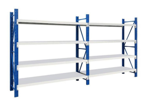 2.4m x 0.6m x 1.8m Heavy Duty Shelving - Blue & Grey