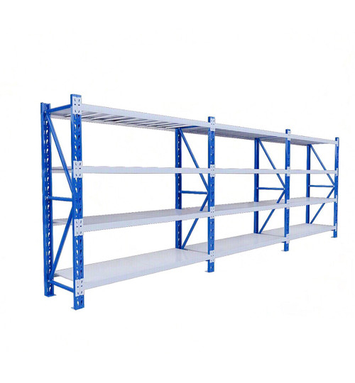 6m x 0.6m x 2.4m Heavy Duty Shelving - Blue & Grey