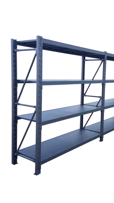 8m x 0.6m x 2m Heavy Duty Shelving - Charcoal