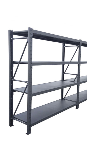 10m x 0.6m x 2m Heavy Duty Shelving - Charcoal
