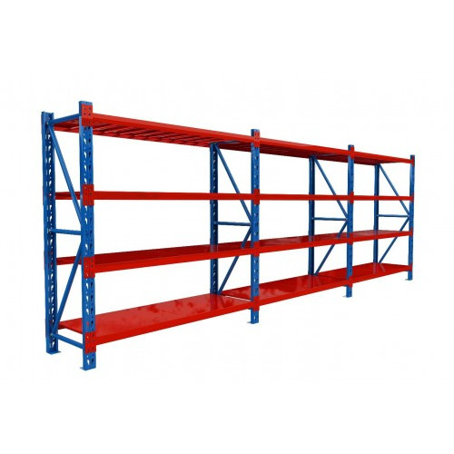 6m x 0.6m x 2m Heavy Duty Shelving - Blue & Orange