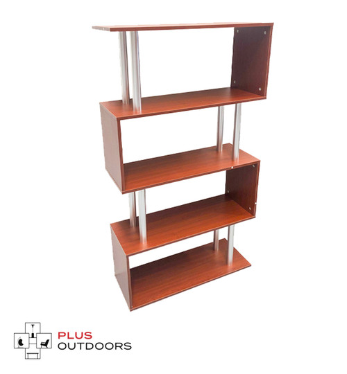 Wooden S Shape Lounge Storage Display Unit Bookcase Bookshelf