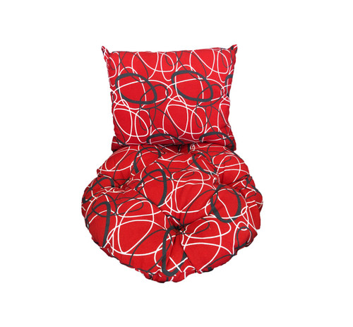 Single Egg Chair Cushion - Red Oval