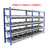 4m x 0.6m x 2m Shelving Blue & Grey with tub