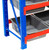6m x 0.6m x 2m Shelving Blue & Orange with tub