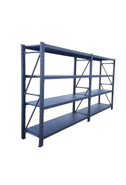 4m x 0.6m x 2m Heavy Duty Shelving - Charcoal