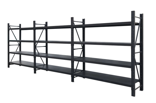 6m x 0.6m x 1.8m Heavy Duty Shelving - Charcoal