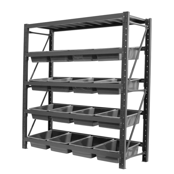 2m x 0.6m x 2m Shelving Charcoal with tub